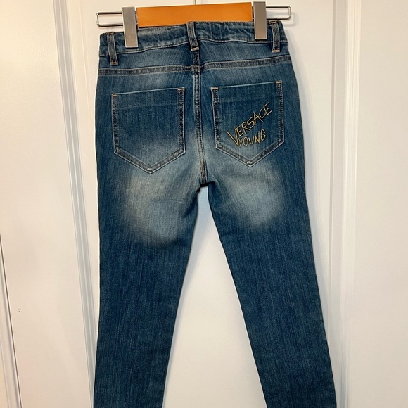 Authentic Versace Kids Straight Leg Blue Jeans - Picture 4 of 10